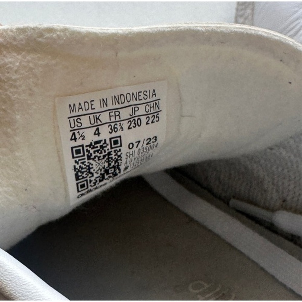 Adidas Gazelle White Leather Sneakers Low Top Shoes IG0666 Mens 4.5 Womens 5.5 - Picture 2 of 6